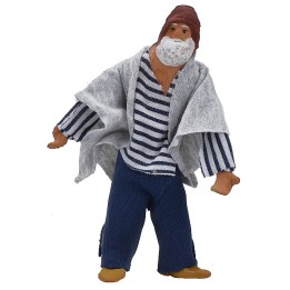 Standing man with jointed bust and arms 12-13 cm