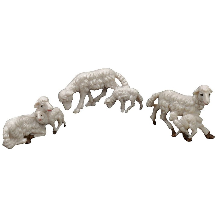 Set of 3 pvc sheep with lamb for 8-10 cm figures