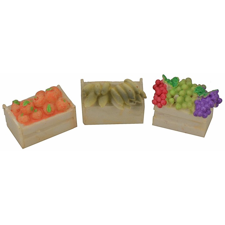 Juego de 6 cajas de frutas de resina surtidas de 3x2x1,5 cm h