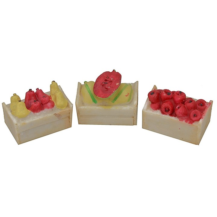 Set 6 cassette di frutta in resina assortite cm 3x2x1,5 h