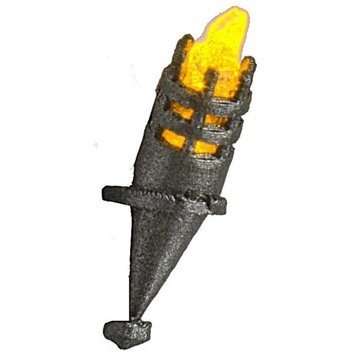Fiaccola h 4,8 cm tremolante con led giallo 12 v.