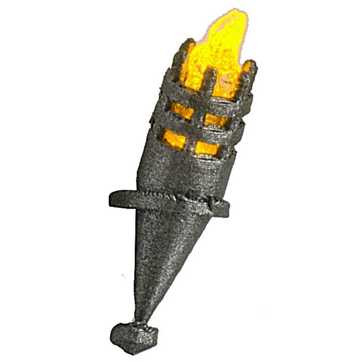 Fiaccola h 4,8 cm tremolante con led giallo 12 v.