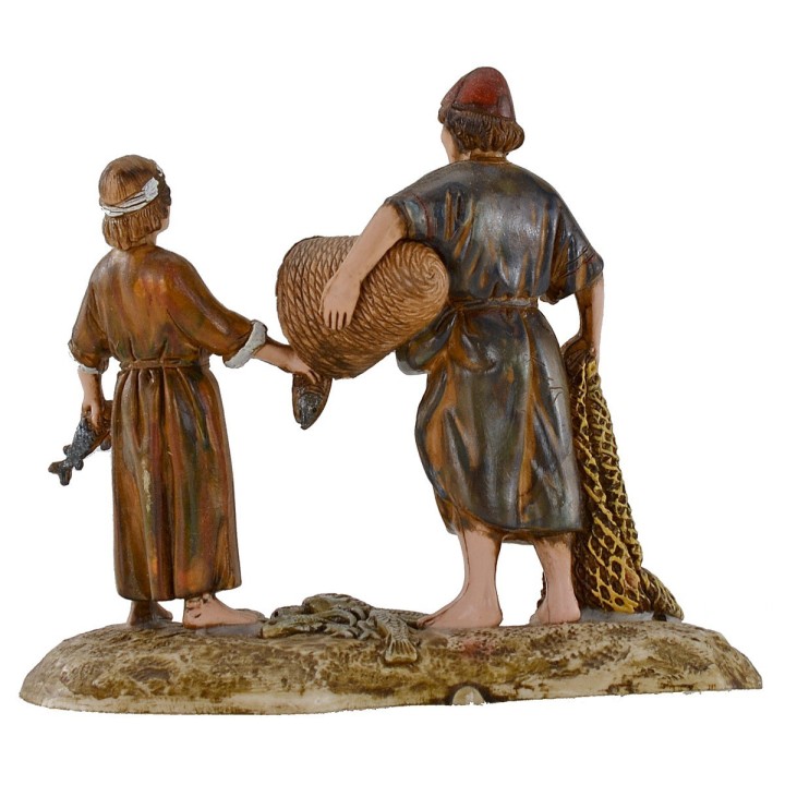 Fisherman with boy 10 cm Landi Moranduzzo