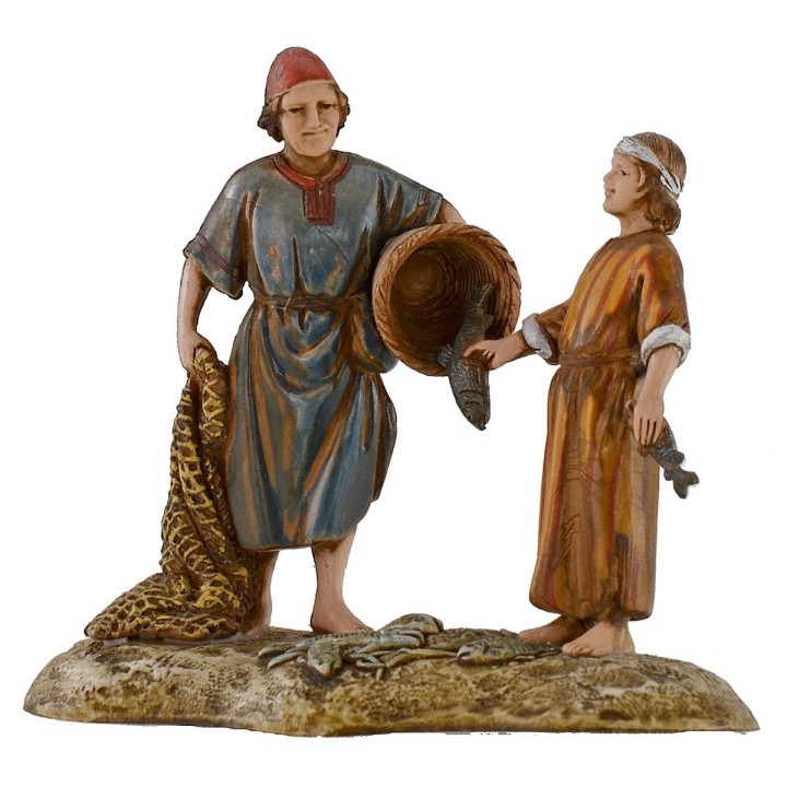 Pescador con niño 10 cm Landi Moranduzzo