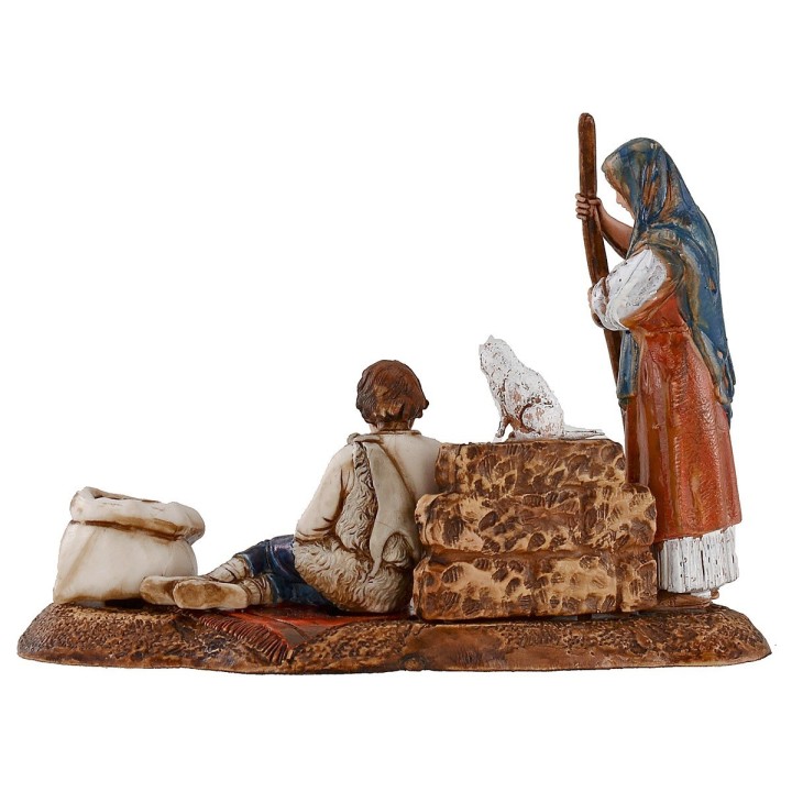 Mujer con niño en alfombra serie 10 cm Landi Moranduzzo
