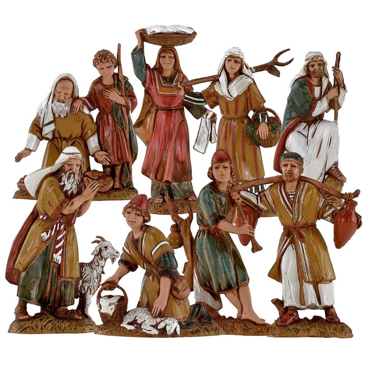 Set 8 personaggi serie 10 cm Landi Moranduzzo cost. 