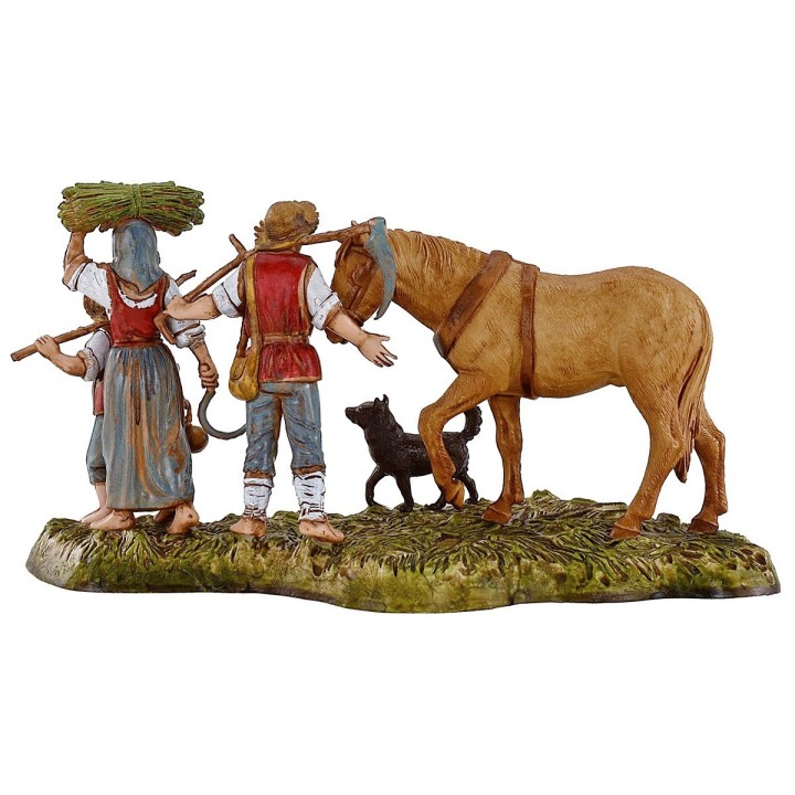 Campesinos con caballo 10 cm Landi Moranduzzo