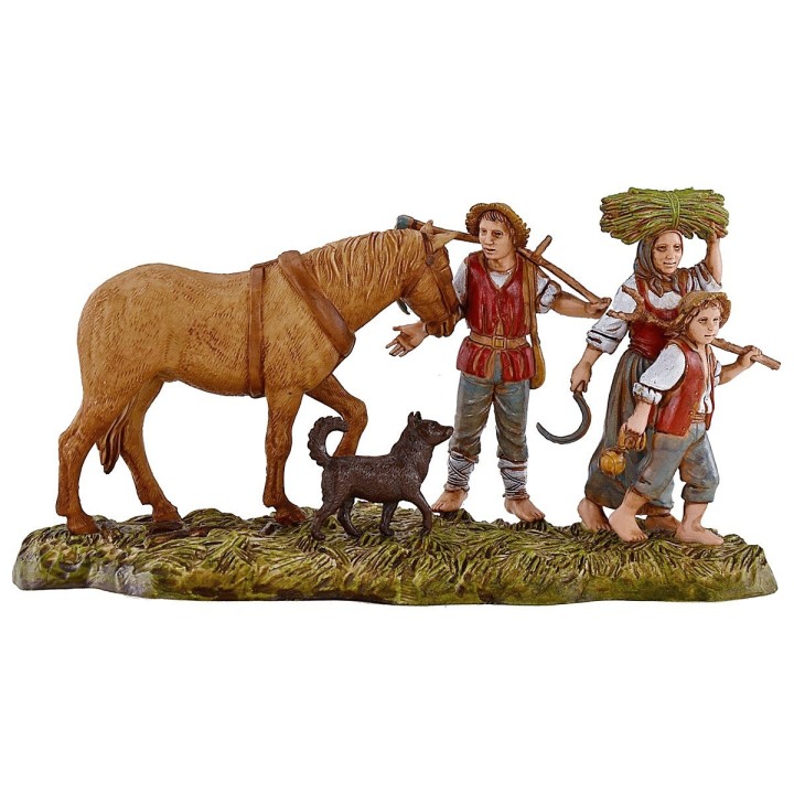 Campesinos con caballo 10 cm Landi Moranduzzo