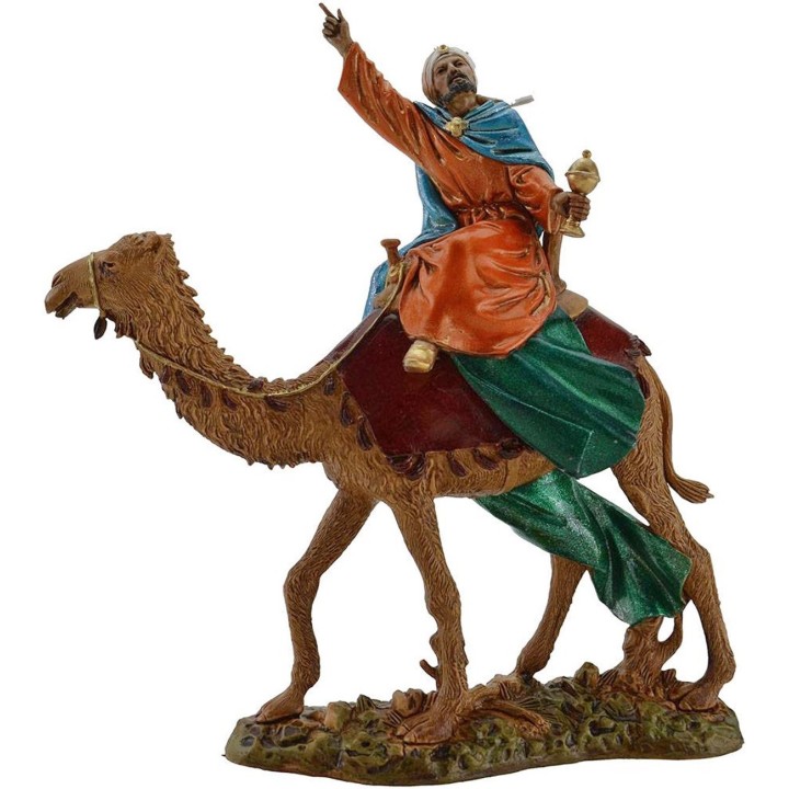 Tres Reyes Magos en camello de 12 cm Landi Moranduzzo