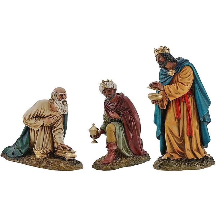 Tres Reyes Magos Landi Moranduzzo de 20 cm en resina
