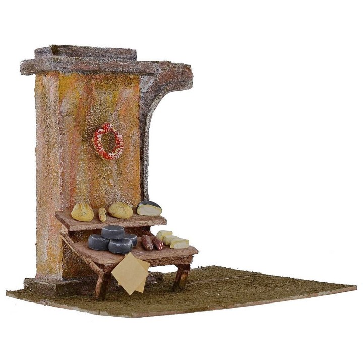 Ambientazione con banco di formaggi e salumi cm 19,5x17,5x18,6