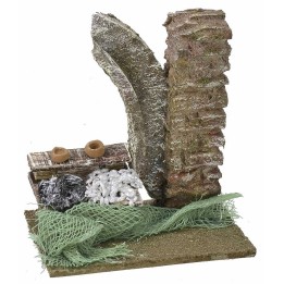 Ambientazione con banco di pesce cm 9x6x9,5 h per statue da 6 cm