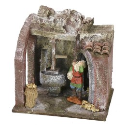 Ambientazione di una macina per presepe cm 11,5x9x11 h per