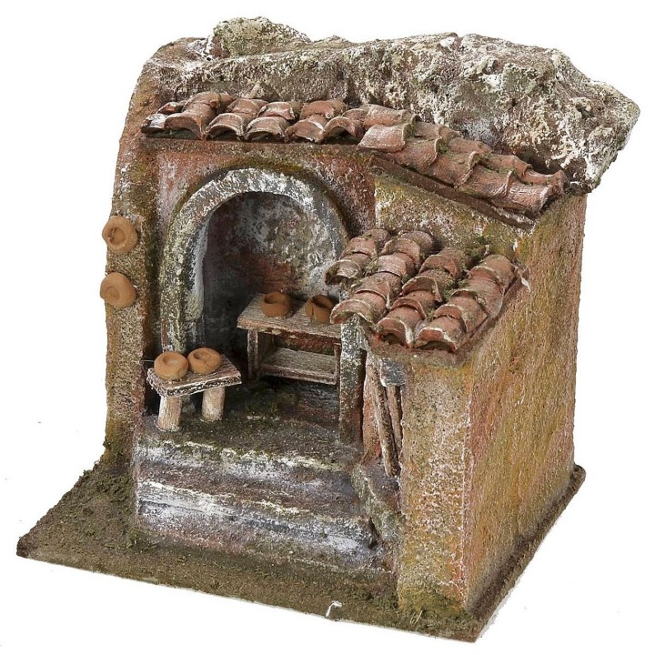 Ambientazione laboratorio di ceramica per presepe cm 11,5x9x11