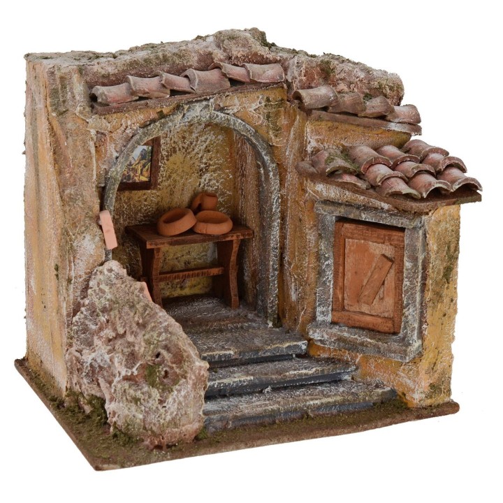 Set ceramic workshop for presepe cm 19,5x14, 5x17, 5 h for