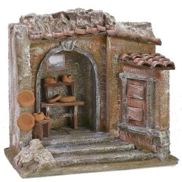 Ambientación de taller de cerámica para belén de 24x17x23,5 cm