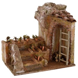 Ambientazione orto con terrazzamento per presepe cm