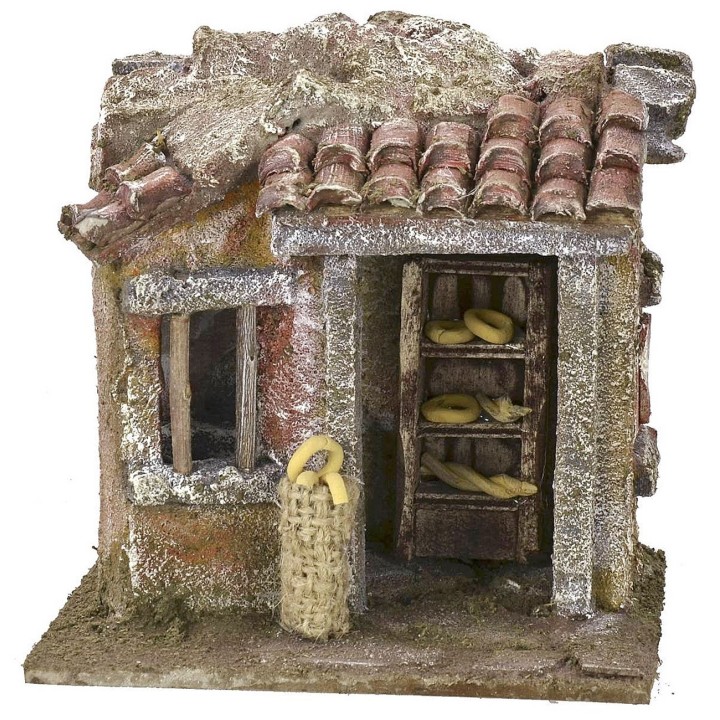 Ambientazione panificio per Presepe cm 11,5x9x11 h per statue