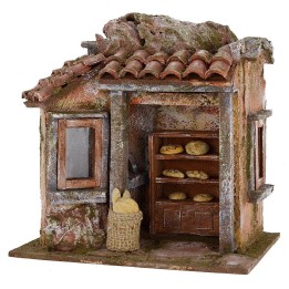 Escenario de panadería para Belén de 19,5x14,5x20 cm de alto