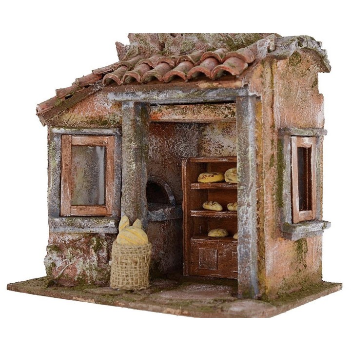 Ambientazione panificio per Presepe cm 19,5x14,5x20 h per