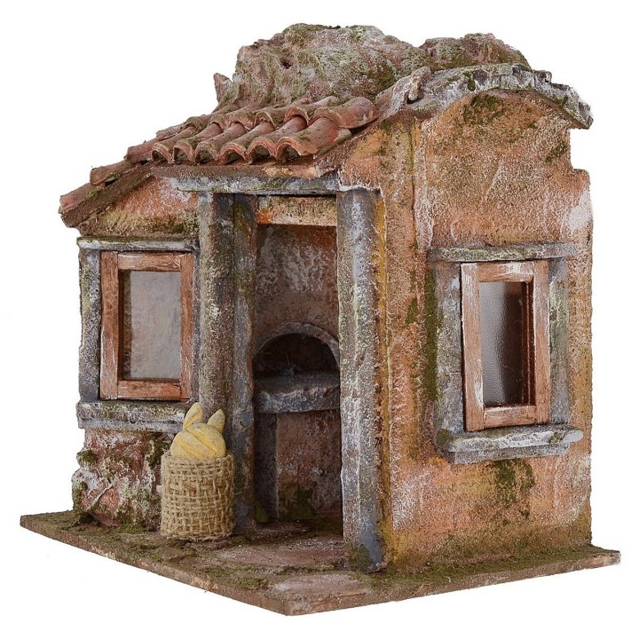 Ambientazione panificio per Presepe cm 19,5x14,5x20 h per