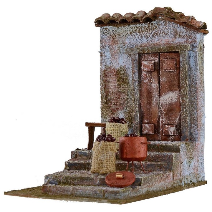 Ambientación para castañera en el belén de 14,5x19,3x21,5 cm