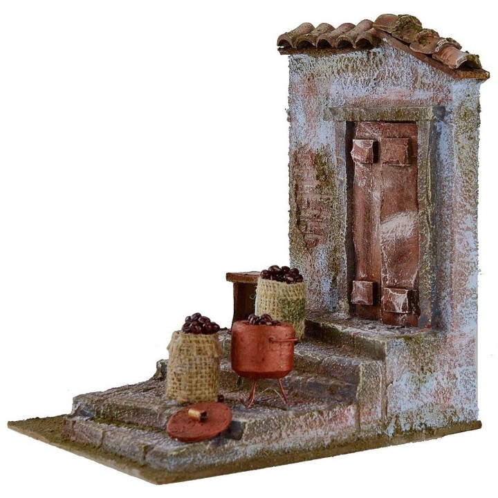 Ambientación para castañera en el belén de 14,5x19,3x21,5 cm