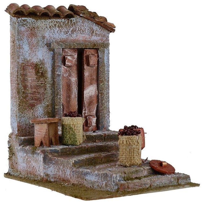 Ambientación para castañera en el belén de 14,5x19,3x21,5 cm