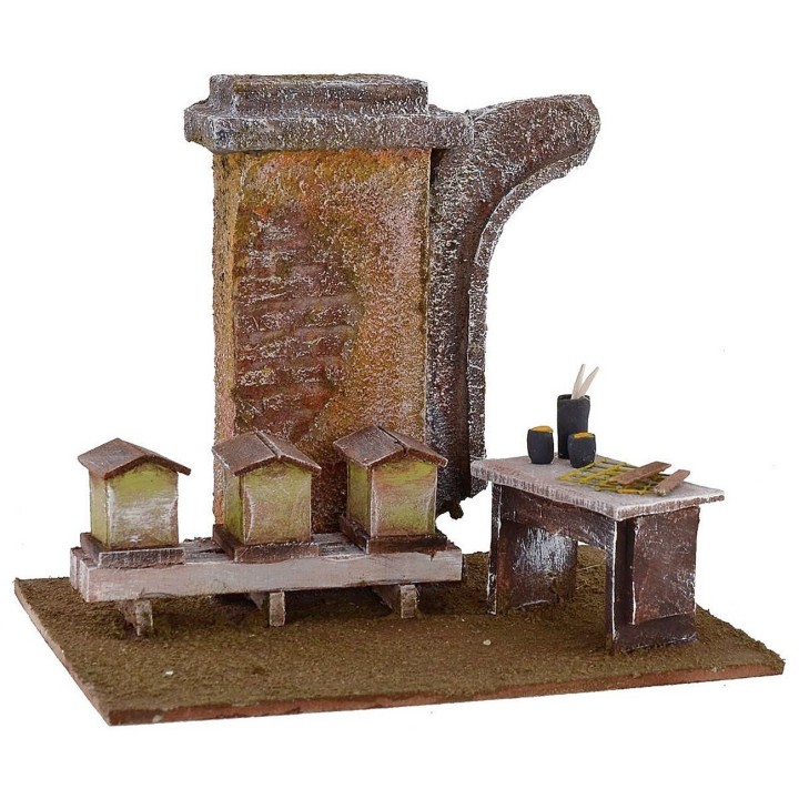 Apiary with hives for creche 19.5x14.5x16.5 cm for statues 10 cm
