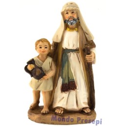 Hombre con niño de 9 cm de resina
