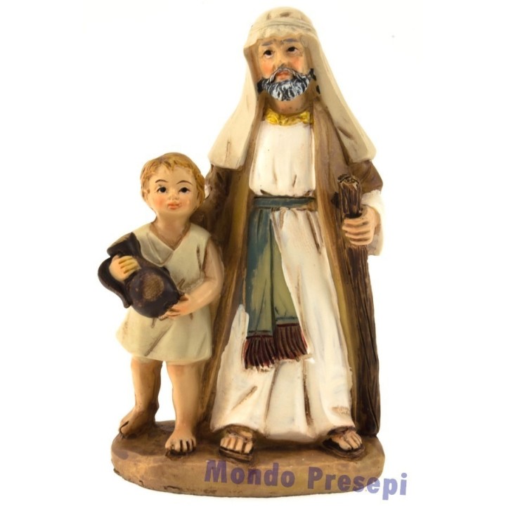 Hombre con niño de 9 cm de resina