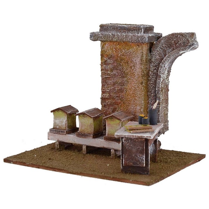 Apiary with hives for creche 19.5x14.5x16.5 cm for statues 10 cm