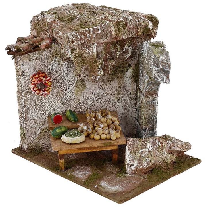 Banco di frutta per presepe cm 19x14x17 h. 