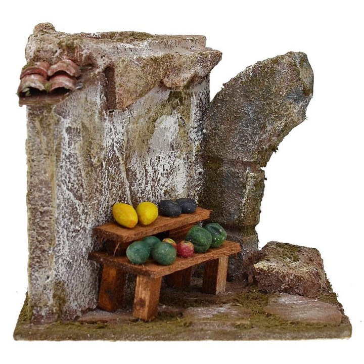 Banco per fruttivendolo con rudere cm 11,5x9x10 h. 