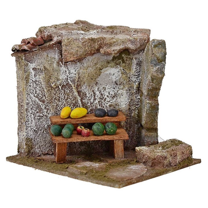 Banco per fruttivendolo con rudere cm 11,5x9x10 h. 