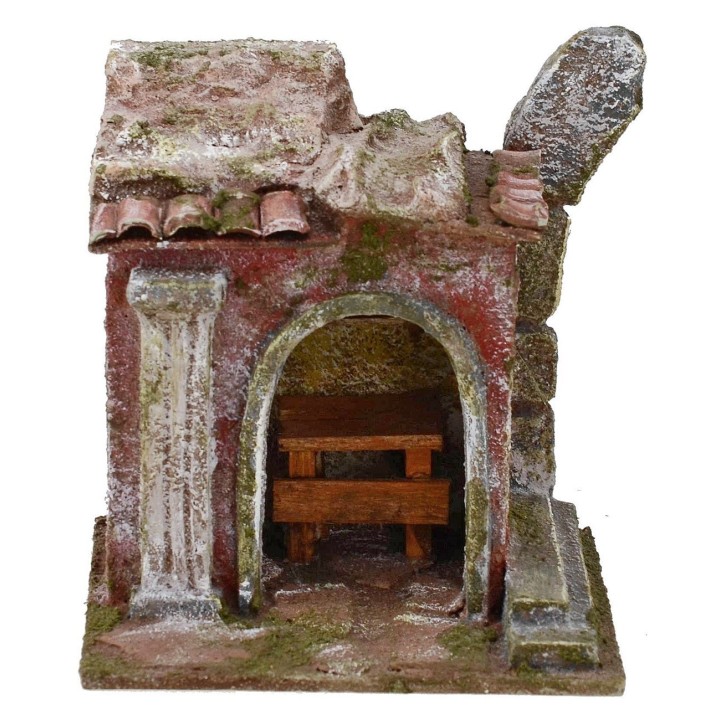 Bottega artigiana con rudere cm 11,5x9x12,5 h per statue 6 cm