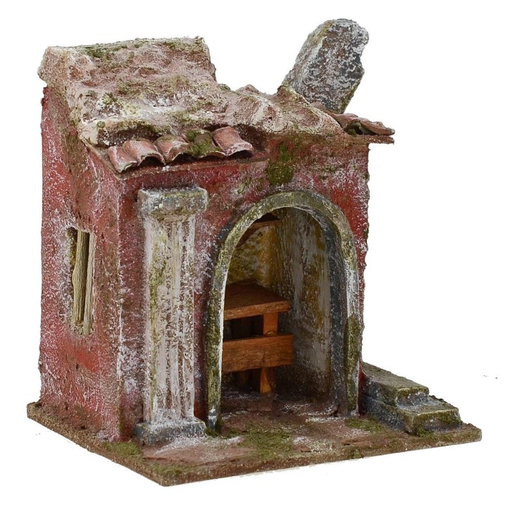 Bottega artigiana con rudere cm 11,5x9x12,5 h per statue 6 cm
