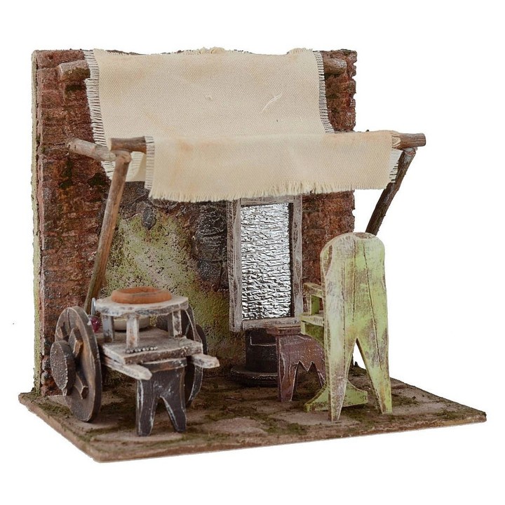 Barbería con cortina de 20x15x20 cm de altura para estatuas de