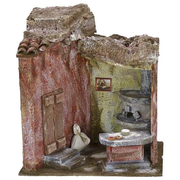 Bottega del fornaio cm 24x17,5x27,5 h per statue da 12 cm