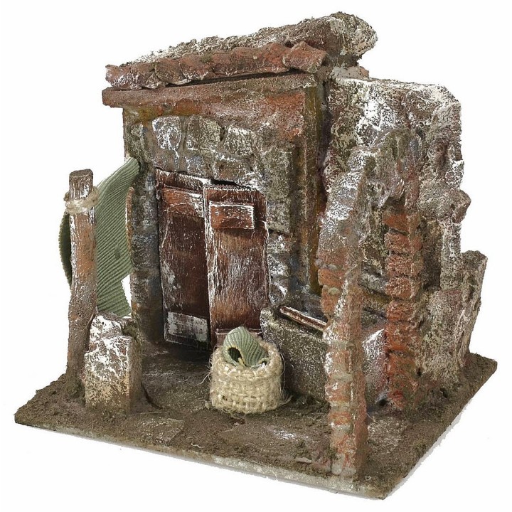Courtyard with washhouse and arch 11.5x9x11 cm h for statues of
