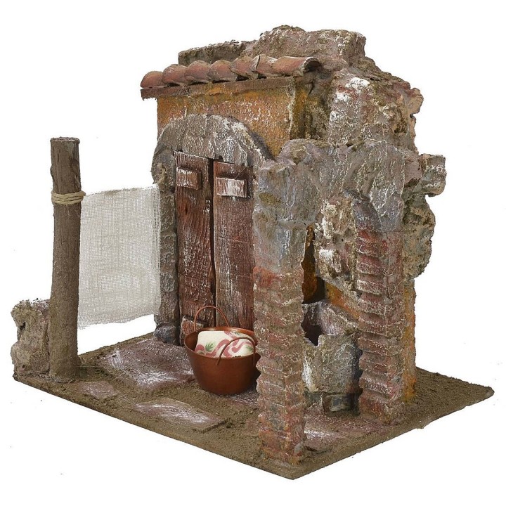 Courtyard with wash-house and arch 19.5x14.5x17 cm h for