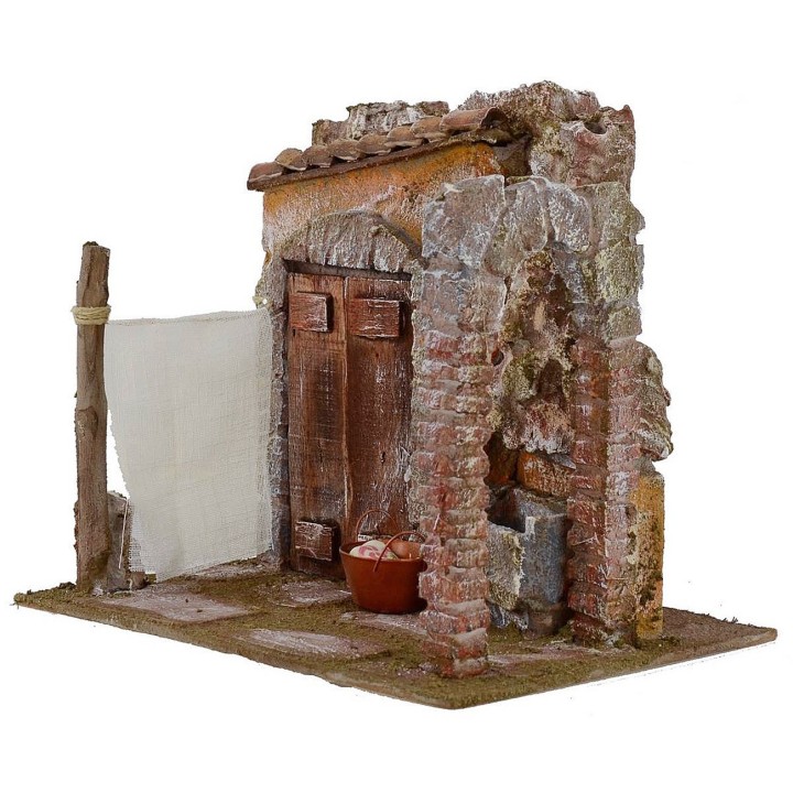 Courtyard with washhouse and arch cm 24x17.5x21 h for statues