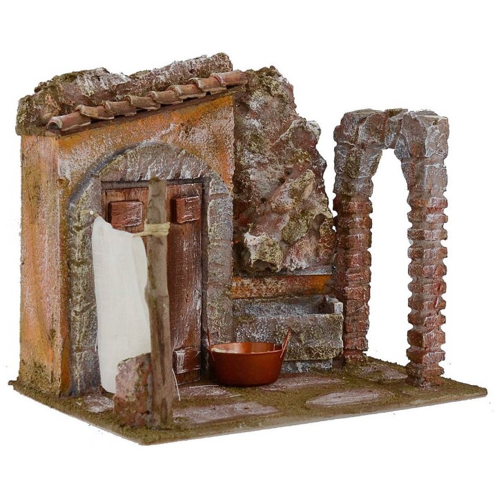 Patio con lavadero y arco cm 24x17,5x21 h para estatuas cm 12