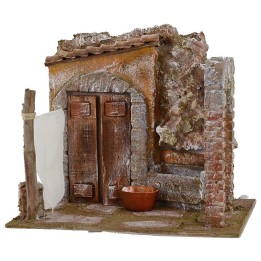 Cortile con lavatoio e arco cm 24x17,5x21 h per statue cm 12