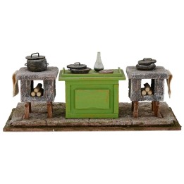 Cocina con accesorios para belén 22x10x8 h. 