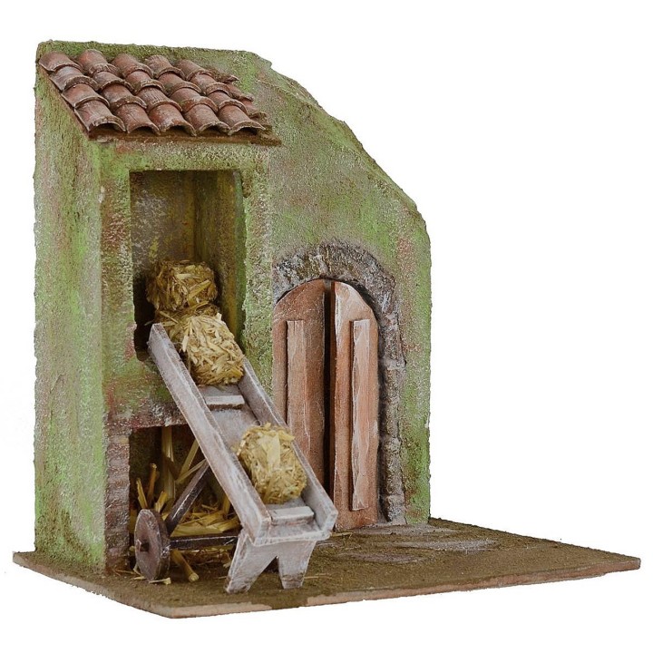 Granero con carro transportador de 24x17,5x25 cm de altura para