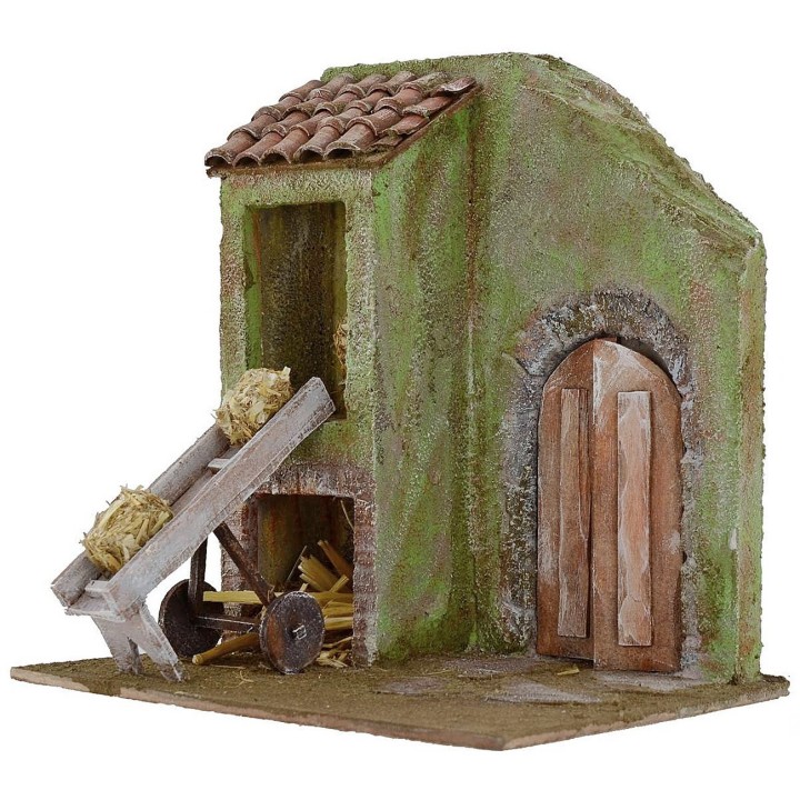 Granero con carro transportador de 24x17,5x25 cm de altura para