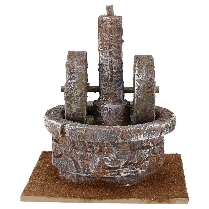 Macina in pietra per presepe cm 13x13x16 h. 