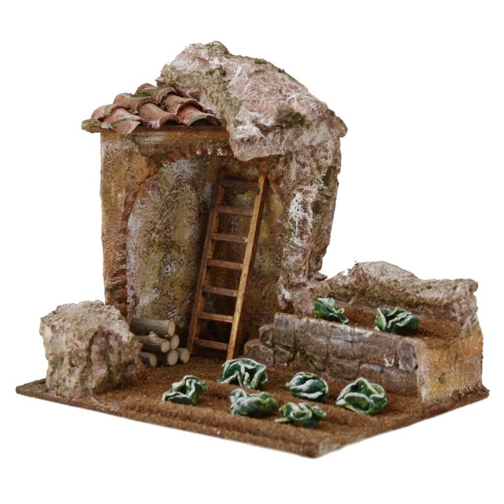 Huerto para belén con arco de 19,5x14,5x18 cm de altura para