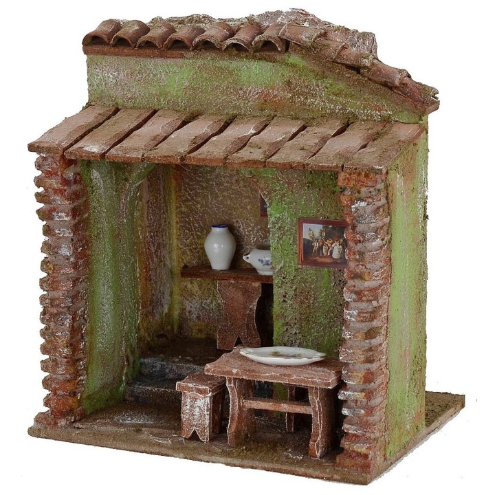 Osteria con pergola cm 19,5x14,5x21,5 h per statue cm 10